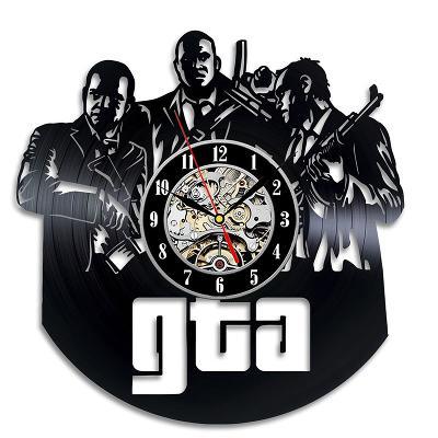 Grand Theft Auto GTA - nástěnné hodiny vinyl