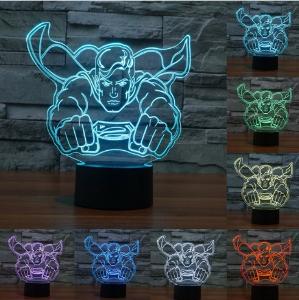 Superman - LED lampa 3D, různé barvy