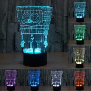 Spongebob - LED lampa 3D s dálkovým ovladačem, různé barvy