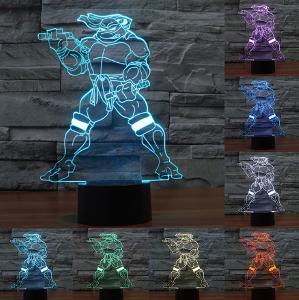 Želvy Ninja - LED lampa 3D, různé barvy