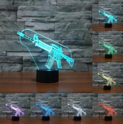 Kalashnikov AK47 - LED lampa 3D, různé barvy