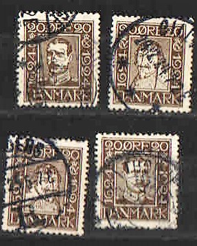 Dánsko - č.141-144 - 300. rokov dánskej pošt.služby - Známky