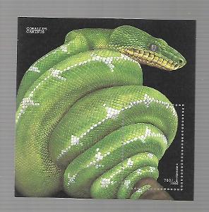 TANZÁNIE 2347 (bl.323) Hadi - psohlavec zelený **