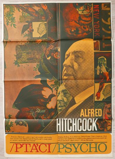 Filmový plakát Ptáci / Psycho A1 (Ziegler, 1970) - Starožitnosti a umění