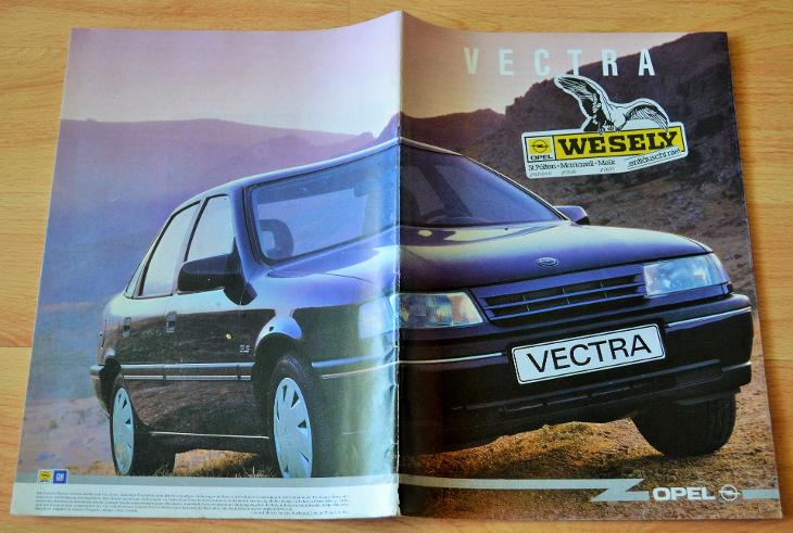 OPEL VECTRA (1991) - DOBOVÝ ROZKLÁDACÍ PROSPEKT - Motoristická literatura