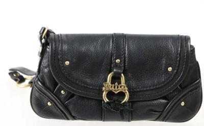 Juicy Couture černá kožená kabelka do ruky Wristlet