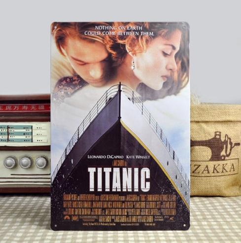 Titanic - dekorační kovová cedule DiCaprio Winslet - Sběratelství
