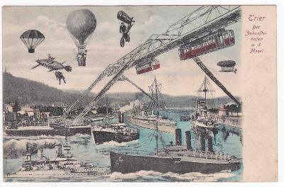 Německo Trier koláž budoucnost přístav 1910 RAR