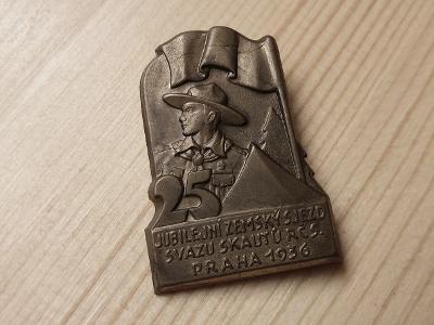 Starý skautský odznak Zemský sjezd Praha 1936