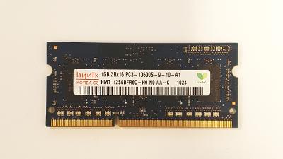 Paměť do NB Hynix 1GB DDR3 10600S-9-10-A1 1333Mhz