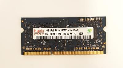 Paměť do NB Hynix 1GB DDR3 10600S-9-10-B1 1333Mhz