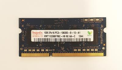 Paměť do NB Hynix 1GB DDR3 10600S-9-10-A1 1333Mhz