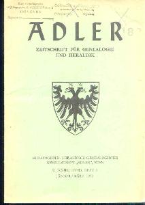 Adler - Zeitschrift für Genealogie und Heraldik  5/1972