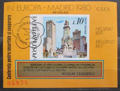 Rumunsko 1980 Madrid Mi# Block 175 Kat 15€ 0086