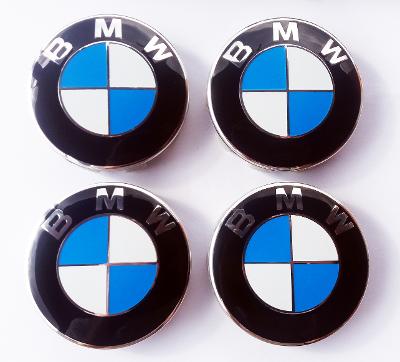 BMW středové pokličky - modro-bílé (68 mm)