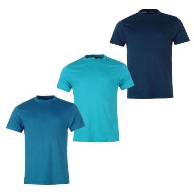 Pánské modré, tmavě modré a tyrkysové tričko (3 kusy) , velikost M