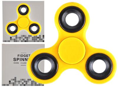 Žlutý fidget hand spinner finger antistresová hračka nejen pro děti