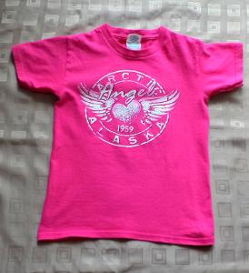 dívčí růžové tričko Anděl z Aljašky - 8/10 let, 134/140 - z  Aljašky