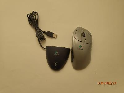 Vzácná bezdrátová myš Logitech Cordless MouseMan Wheel kuličková USB
