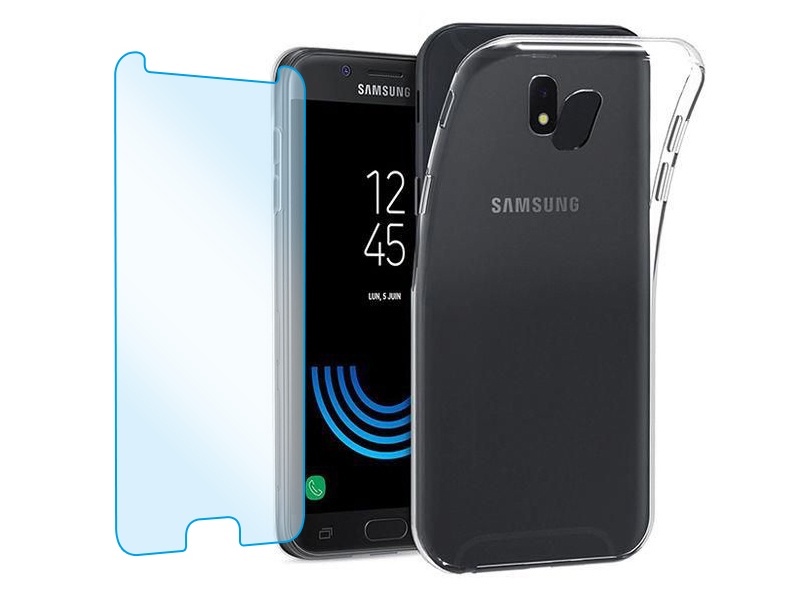 Tvrdené ochranné sklo + ohybný zadný kryt Samsung Galaxy J4+/J4 Plus - undefined