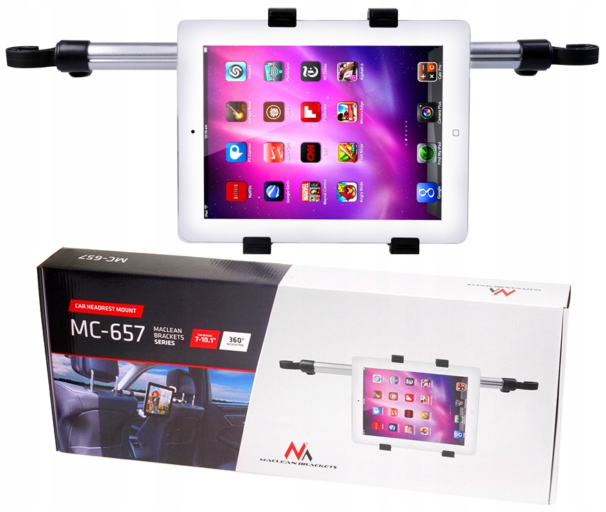Držák do auta pro tablet 7-10' na dva podhlavníky pro iPad Galaxy 10 - Mobily a smart elektronika