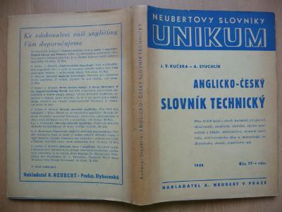 Anglicko-český slovník technický - J. V. Kučera / A. Stuchlík - 1948