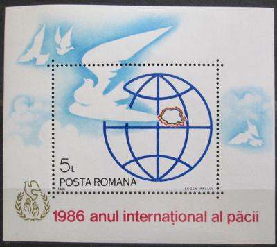 Rumunsko 1986 Mezinárodní rok míru Mi# Block 228 0978