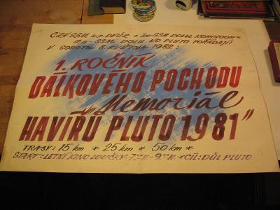 PLAKÁT POCHODU DŮL KOH I NOOR A PLUTO Loučky 8. 5. 1982 havíři Pluto