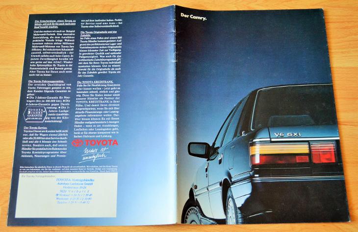 TOYOTA CAMRY (1990) - DOBOVÝ PROSPEKT, FORMÁT A4 - Motoristická literatura