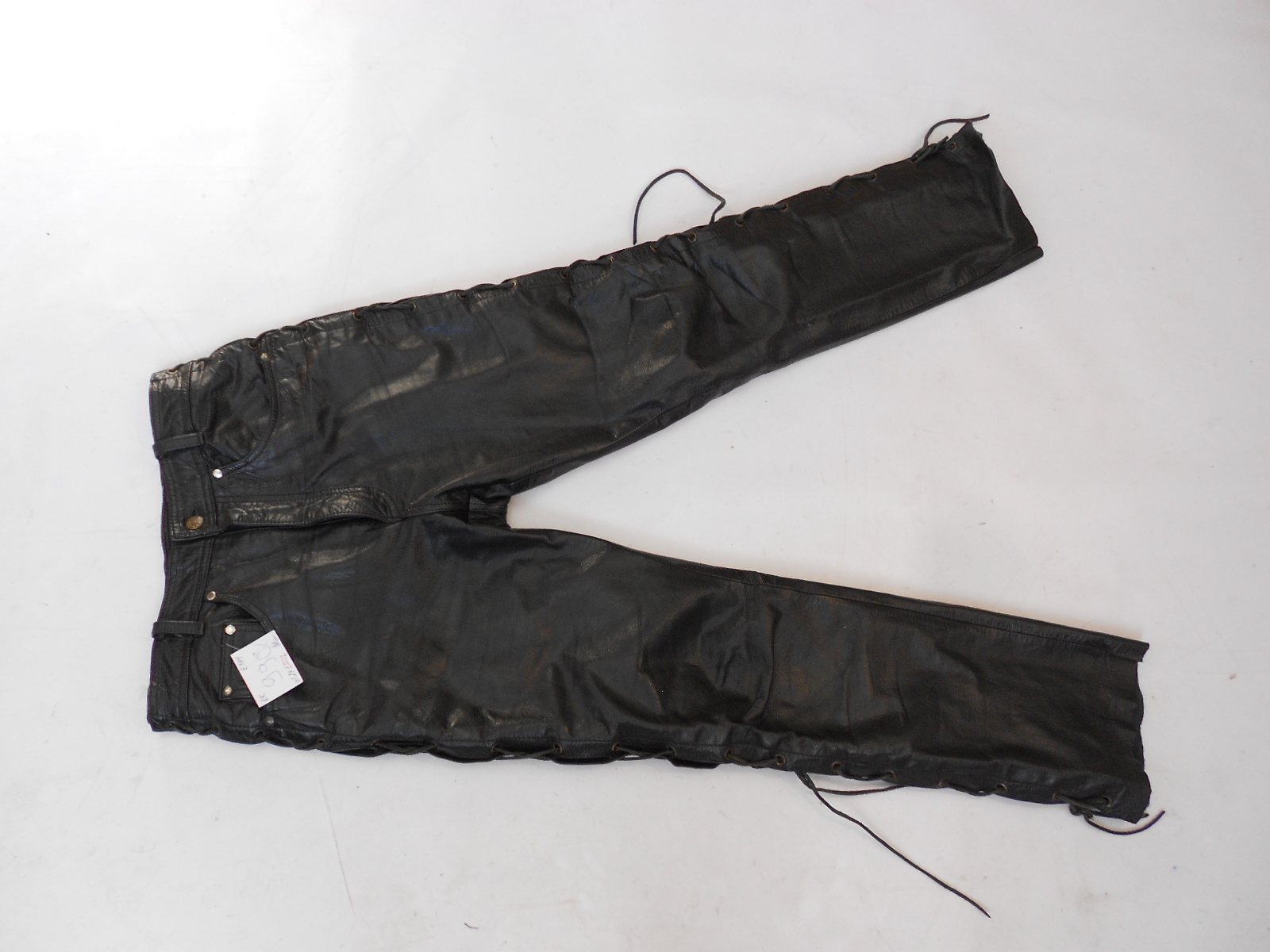 Kožené šněrovací kalhoty vel. 29 - pas: 76 cm - Náhradní díly a příslušenství pro motocykly