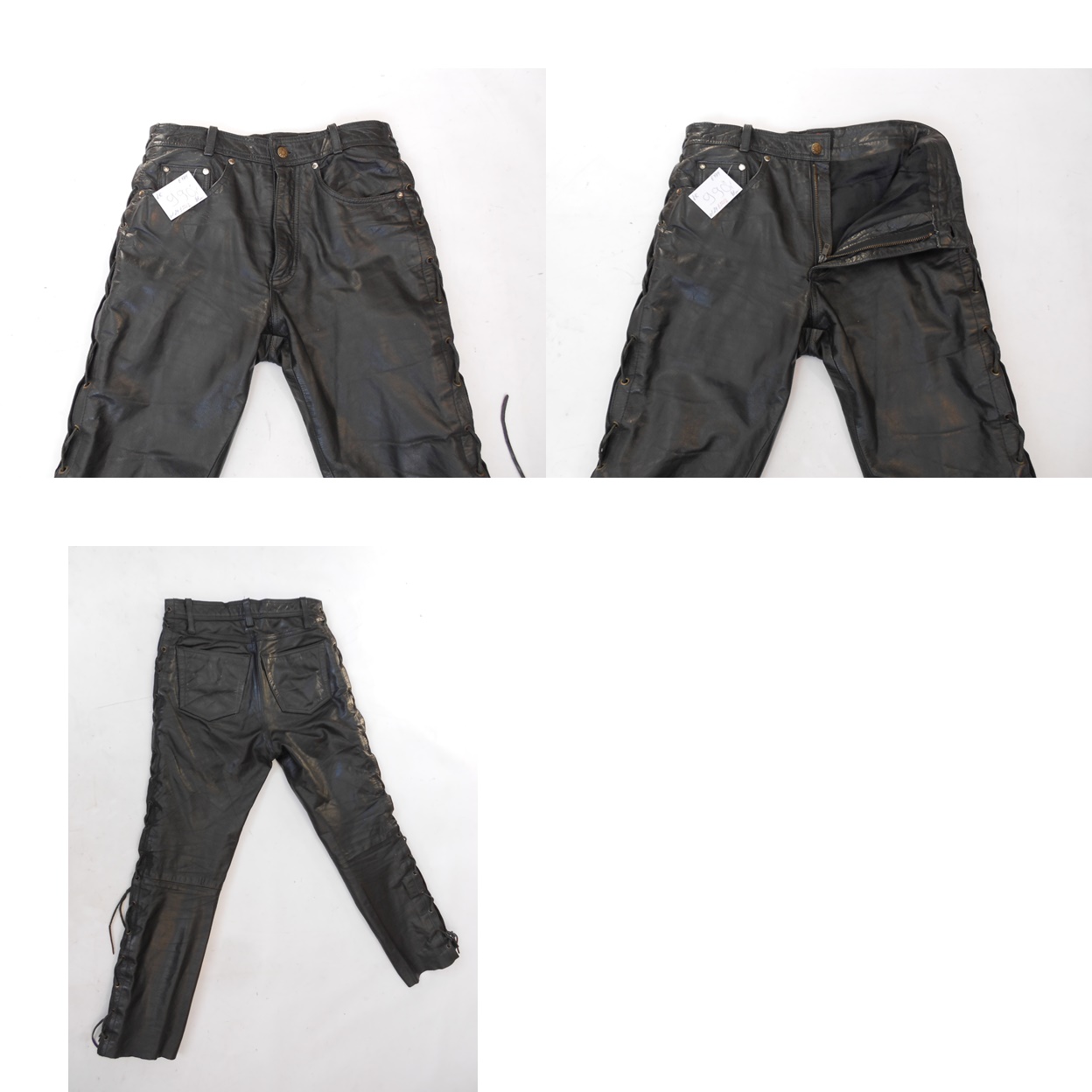 Kožené šněrovací kalhoty vel. 29 - pas: 76 cm - Náhradní díly a příslušenství pro motocykly