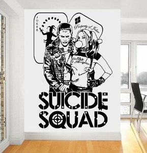 Suicide Squad - samolepka na zeď 58 x 85 cm Harley Quinn Joker