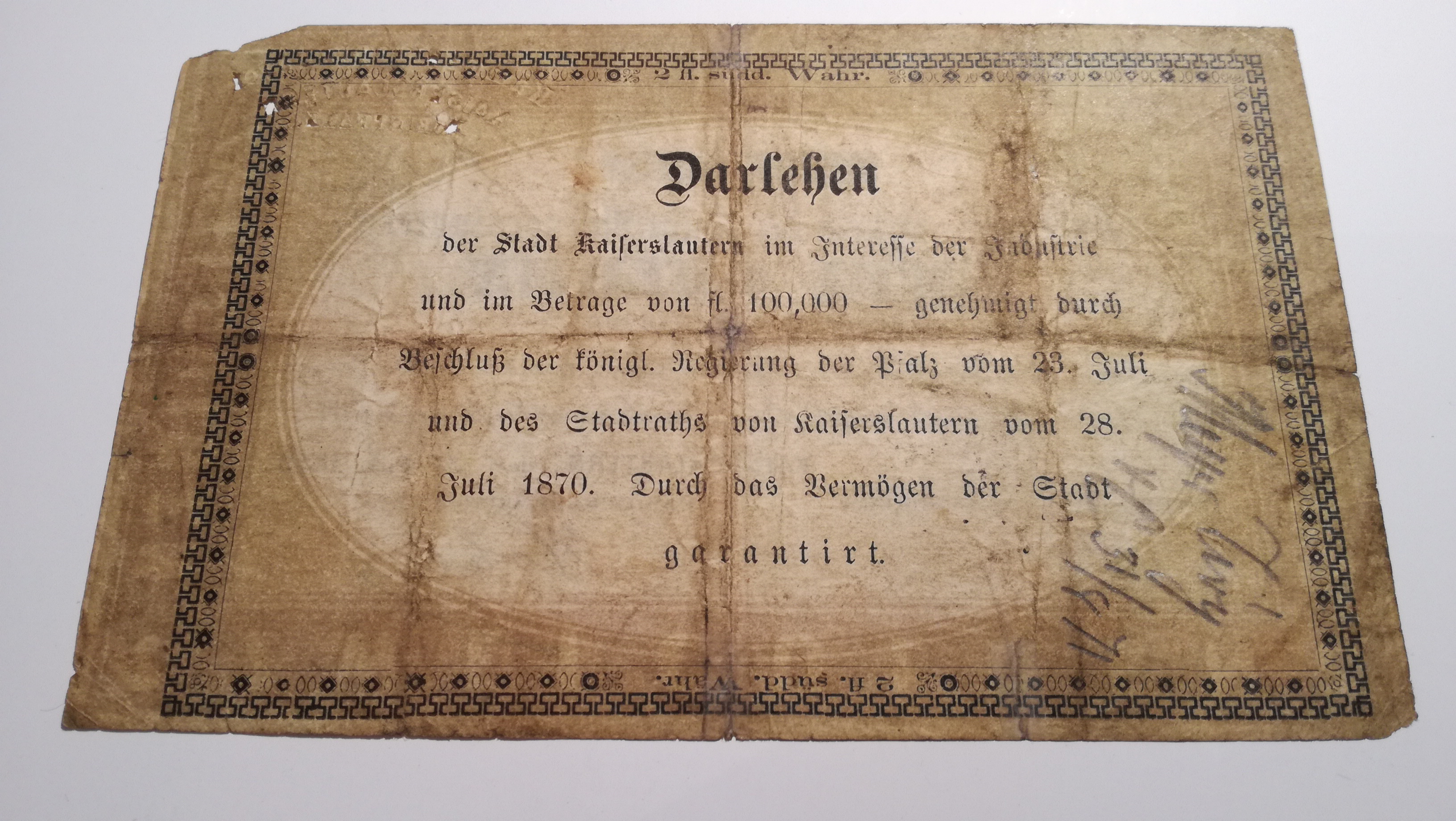 2 Gulden Bankovka 1870 viz. popis níže. - Bankovky