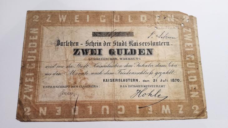 2 Gulden Bankovka 1870 viz. popis níže. - Bankovky