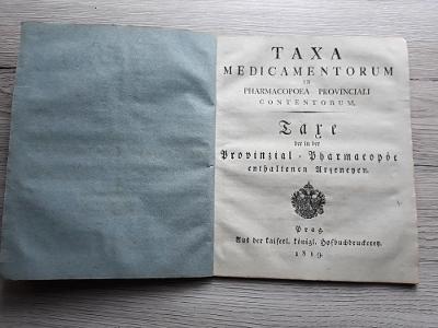 Circular Taxa Medicamentorum. 1819r. Rare!