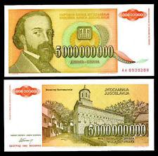 5000000000 dinar YUGOSLAVIA 1993 UNC p135 - Bankovky