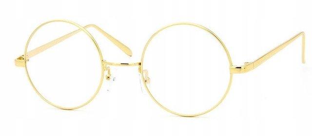 Stylové čiré brýle Lenonky retro - Zláte