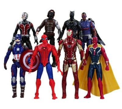 Avengers - sada 8 ks figurek Black Panther Ant-Man Iron Man Spider-Man