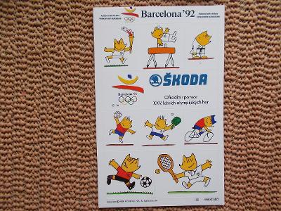 Pohlednice Olympiáda Barcelona Španělsko 1992 maskot Škoda auto reklam