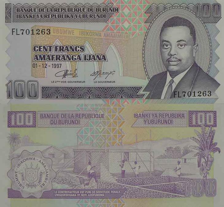 Burundi 100 franků P37b  UNC
