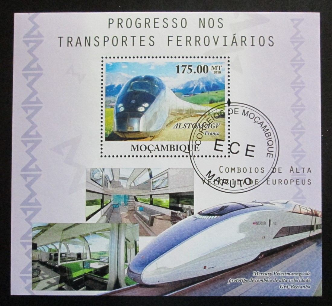 Mozambik 2010 TGV rýchlovlak Mi# Block 390 Kat 10€ 0560 - Známky