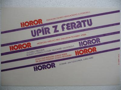 Filmový plakátek - UPÍR Z FERATU - Jiří Menzel, Dagmar Veškrnová 1981