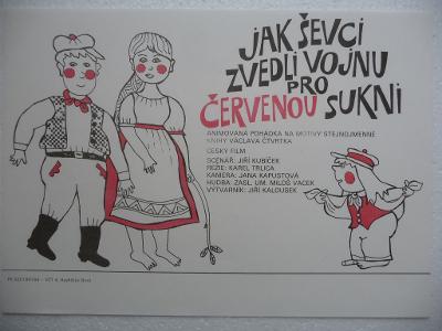 Filmový plakátek - JAK ŠEVCI ZVEDLI VOJNU PRO ČERVENOU SUKNI - ČR 1989