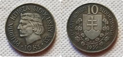 SLOVENSKO 10 korun 1939 kopie RR M-0485