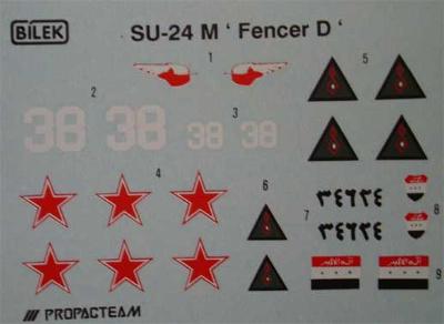 Obtisky - SU-24 M Fencer D, 1/72, Bílek