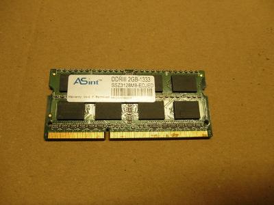 RAM ASINT 2Gb SO-DIMM DDR3 1333Mhz, záruka