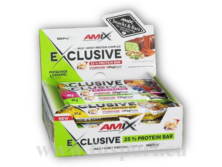 ! Balíček 12x Exclusive Protein bar 85g - Amix Nutrition jen 399 Kč  !