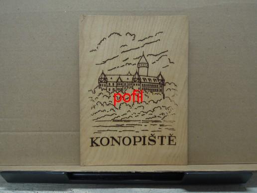 Dřevěná pohlednice dýha - Konopiště /291640/ - Pohlednice místopis