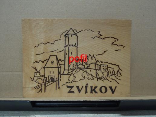 Dřevěná pohlednice dýha - Zvíkov /291641/