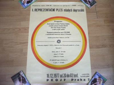 Plakát: I.Reprezentační ples mladých dopraváků 1977
